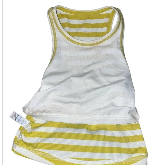 NWOT OFFLINE By Aerie THUMBS UP Heavyweight Cropped Tank Top Yellow Gold White - Picture 5 of 5